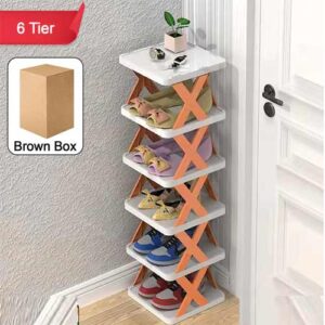 6 Layer Shoe Rack Design Lightweight Adjustable Plastic