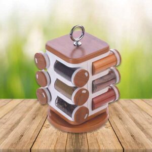 Ganesh 12-Jar Revolving Spice Rack Masala Box